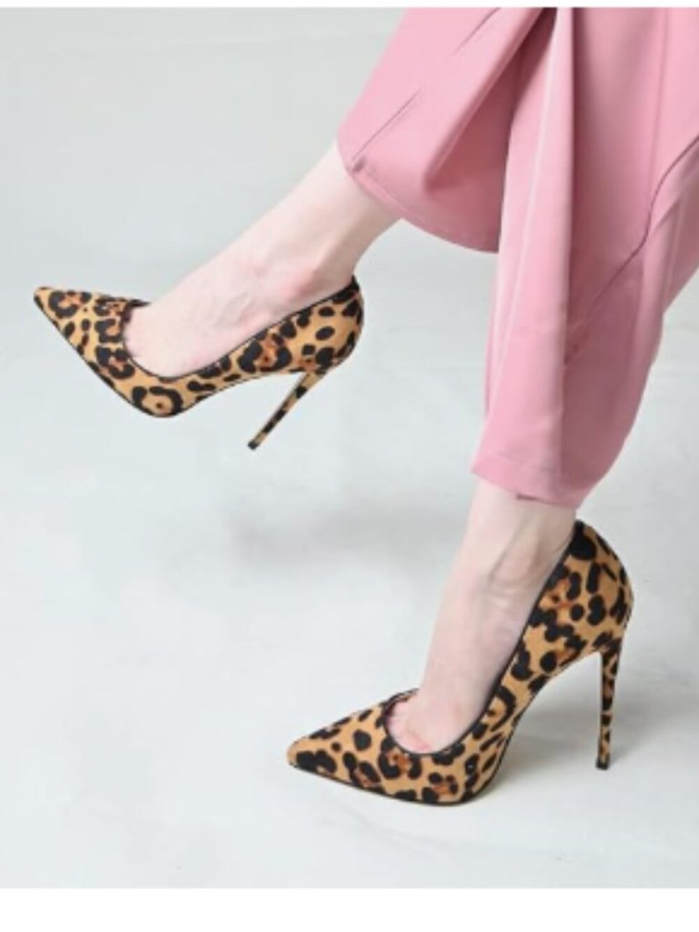 FSJ Brown Sexy Leopard Printed Dress Shoes Pointy Toe High Heels Stilettos Pumps